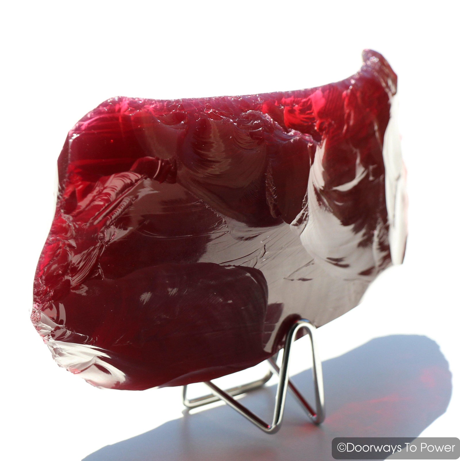 Raspberry Forte Veritas Andara Crystal Sculpture
