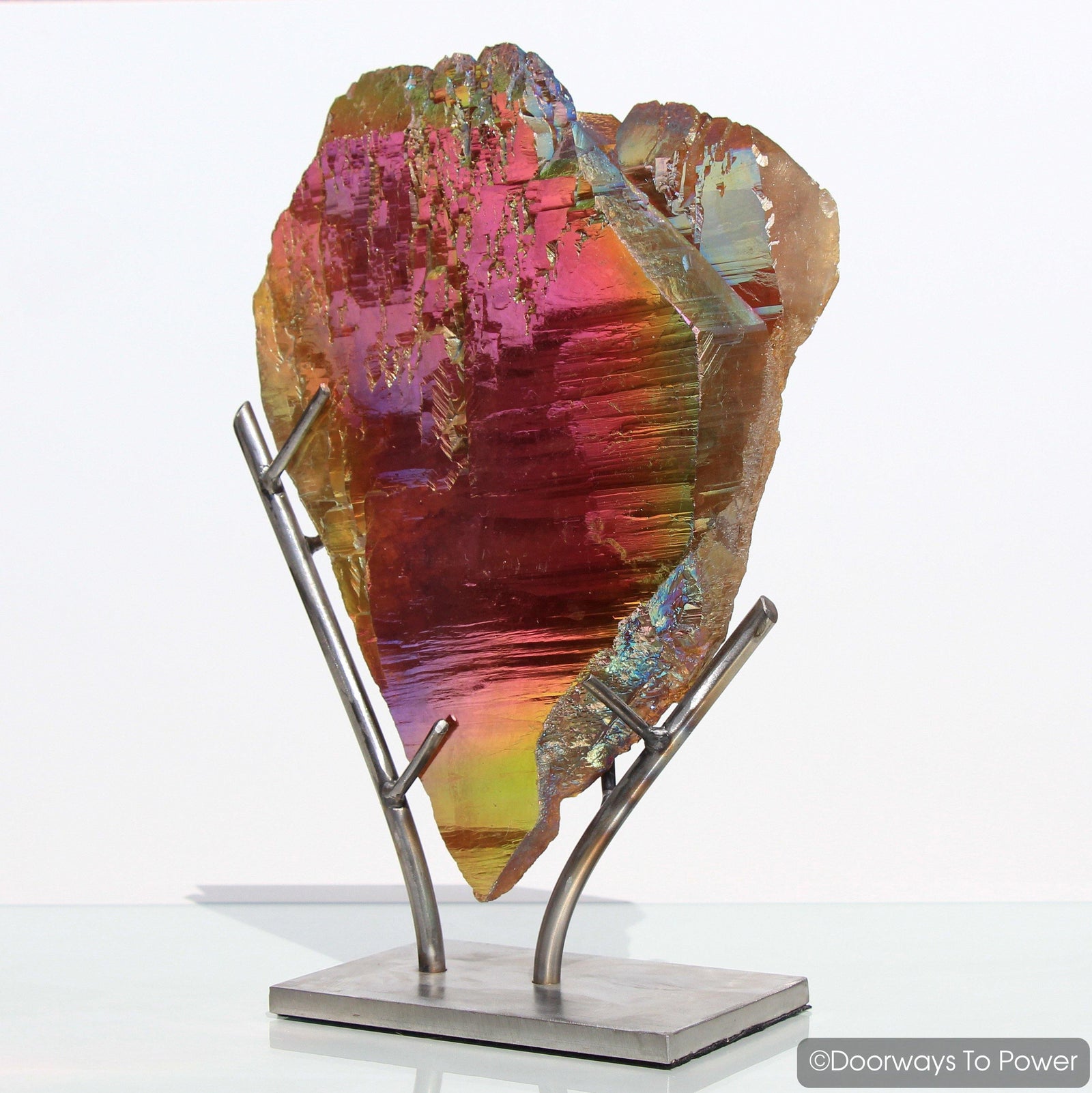 Himalayan Quartz Golden Rose Aura Tabular Crystal Sculpture