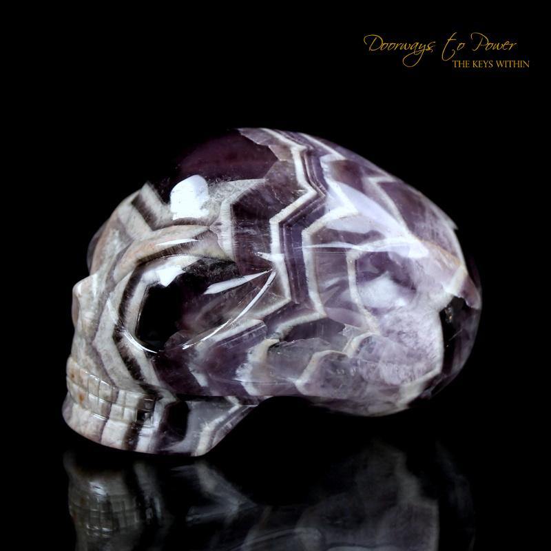 Chevron Amethyst Crystal Skull