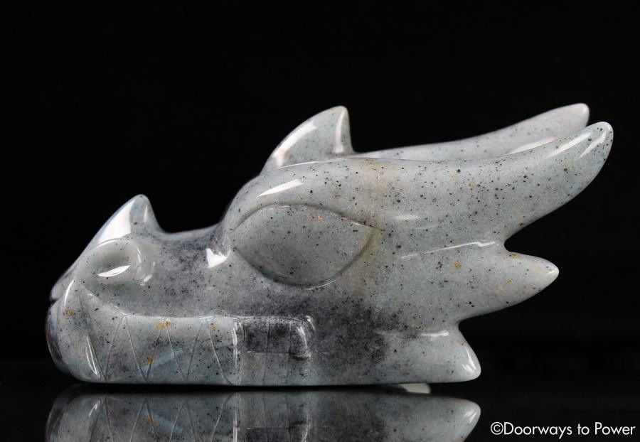 Dumortierite Hand Carved Crystal Dragon 'To Awaken'