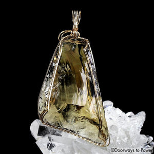 Celestial Gold Monatomic Andara Crystal Pendant 14k 'Grand Shift'