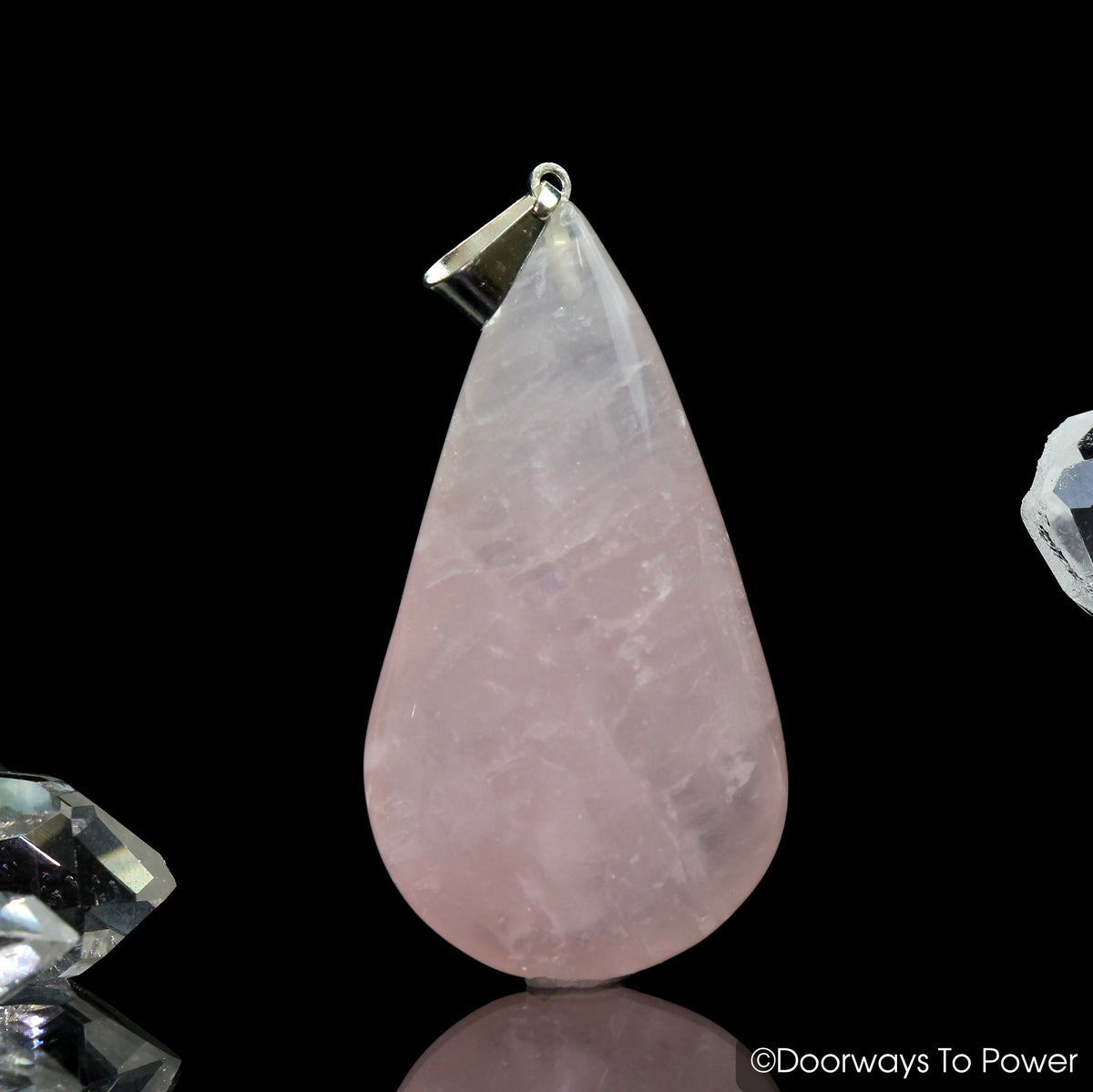John of God Rose Quartz Crystal Drop Pendant