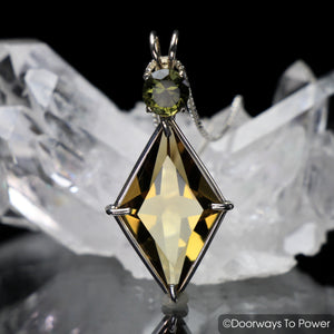 Citrine & Moldavite Ascension Star Crystal Pendant