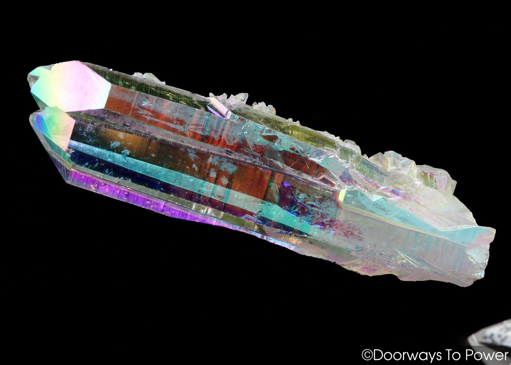 Angel Aura Lemurian Light Quartz Crystal Tantric Twin