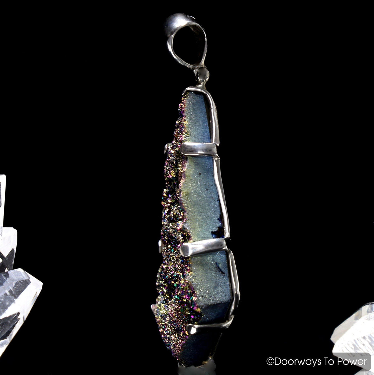 Titanium Aura Druzy Crystal Pendant