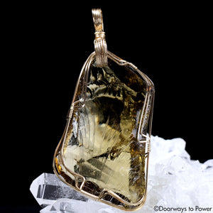 Celestial Gold Monatomic Andara Crystal Pendant 14k 'Grand Shift'