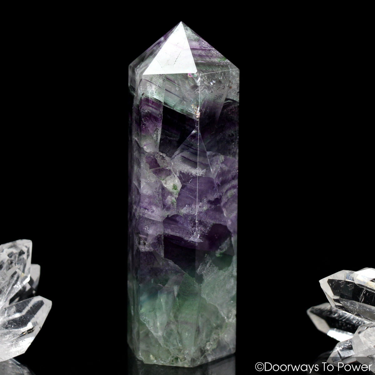 John of God Blessed Green Purple Fluorite Generator Crystal
