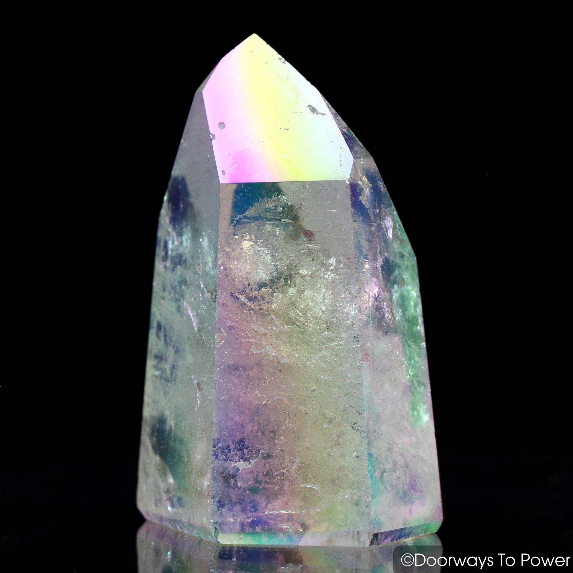 Angel Aura Lemurian Quartz Crystal Point 'Your Future in Wings'