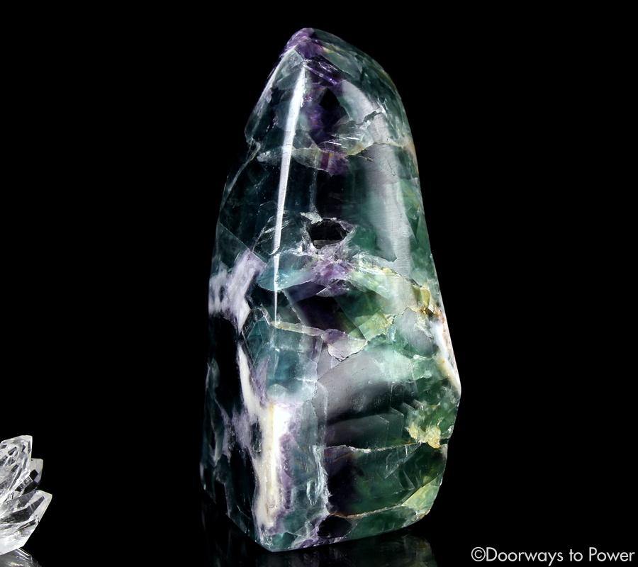 Green Purple Fluorite Crystal Altar Stone XL