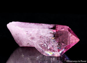 Rose Aura Lemurian Quartz Crystal with Rainbows