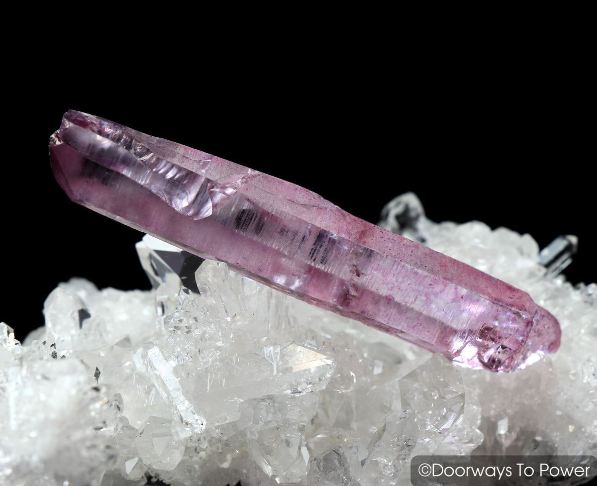 Pink Rose Aura Lemurian Seed Rainbow Quartz Crystal