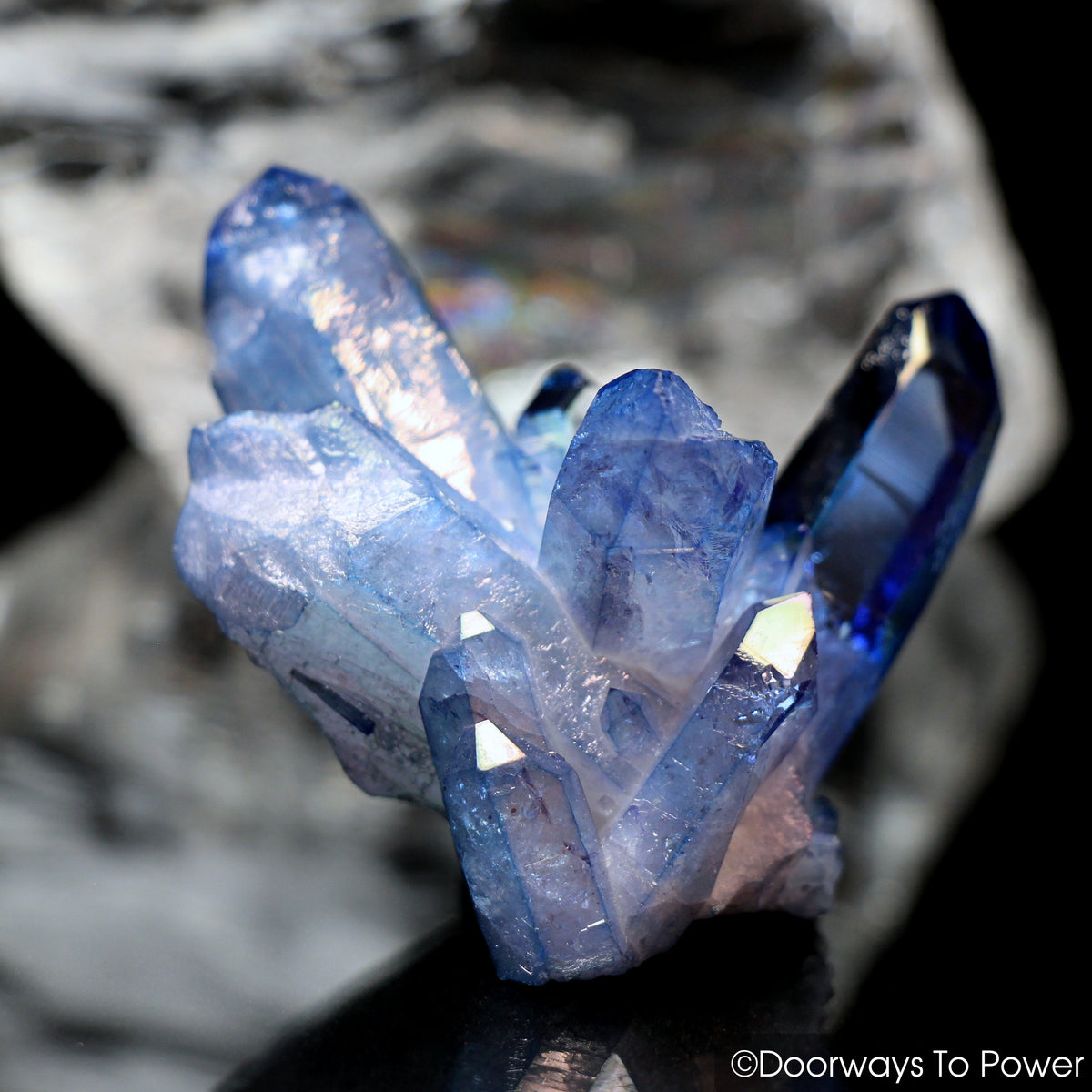  Tanzan Aura Quartz Twin Crystal Cluster 