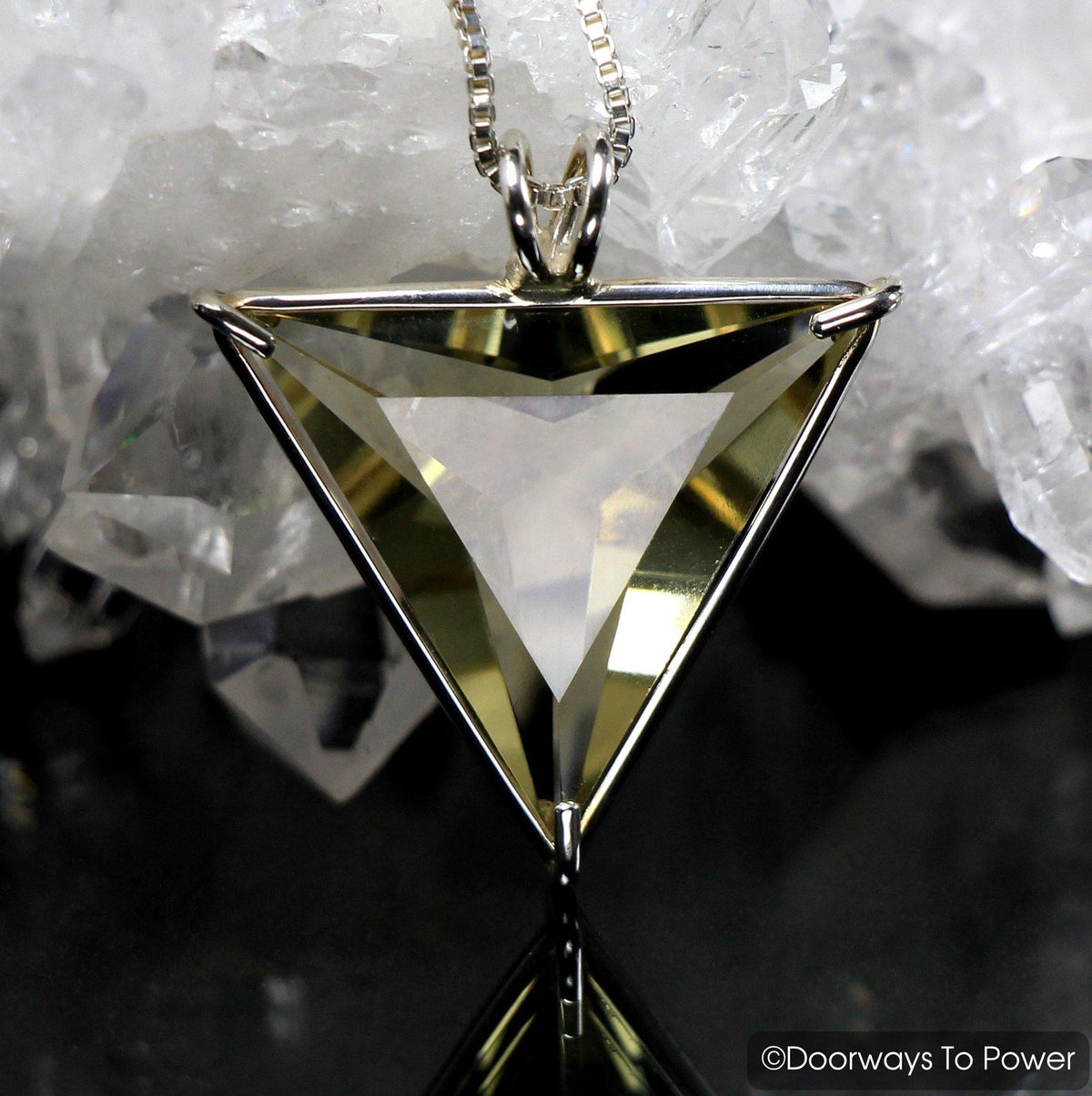 Citrine Quartz Angelic Star Crystal Pendant 14k