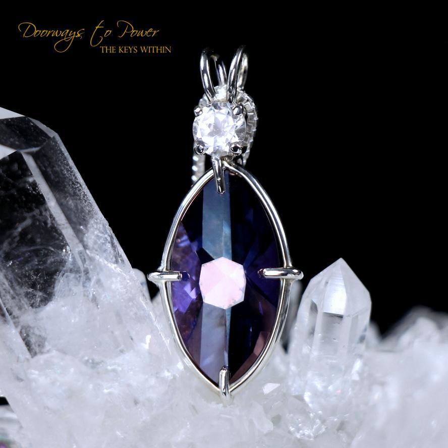 Tanzine Aura Phenacite Infinite Eye of Horus Pendant