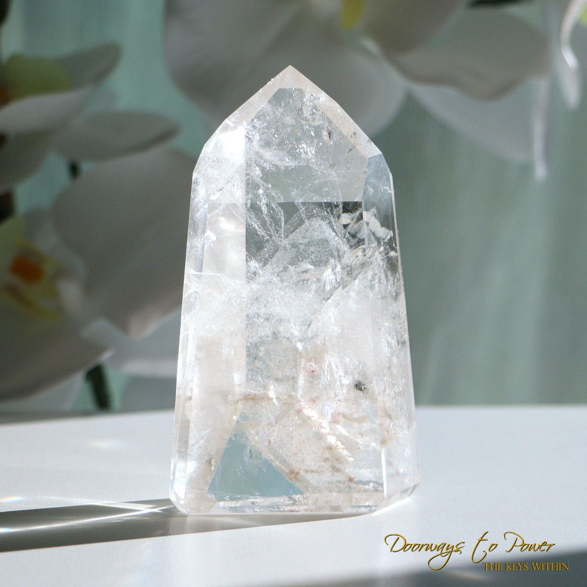 Lemurian White Phantom Quartz Crystal Point