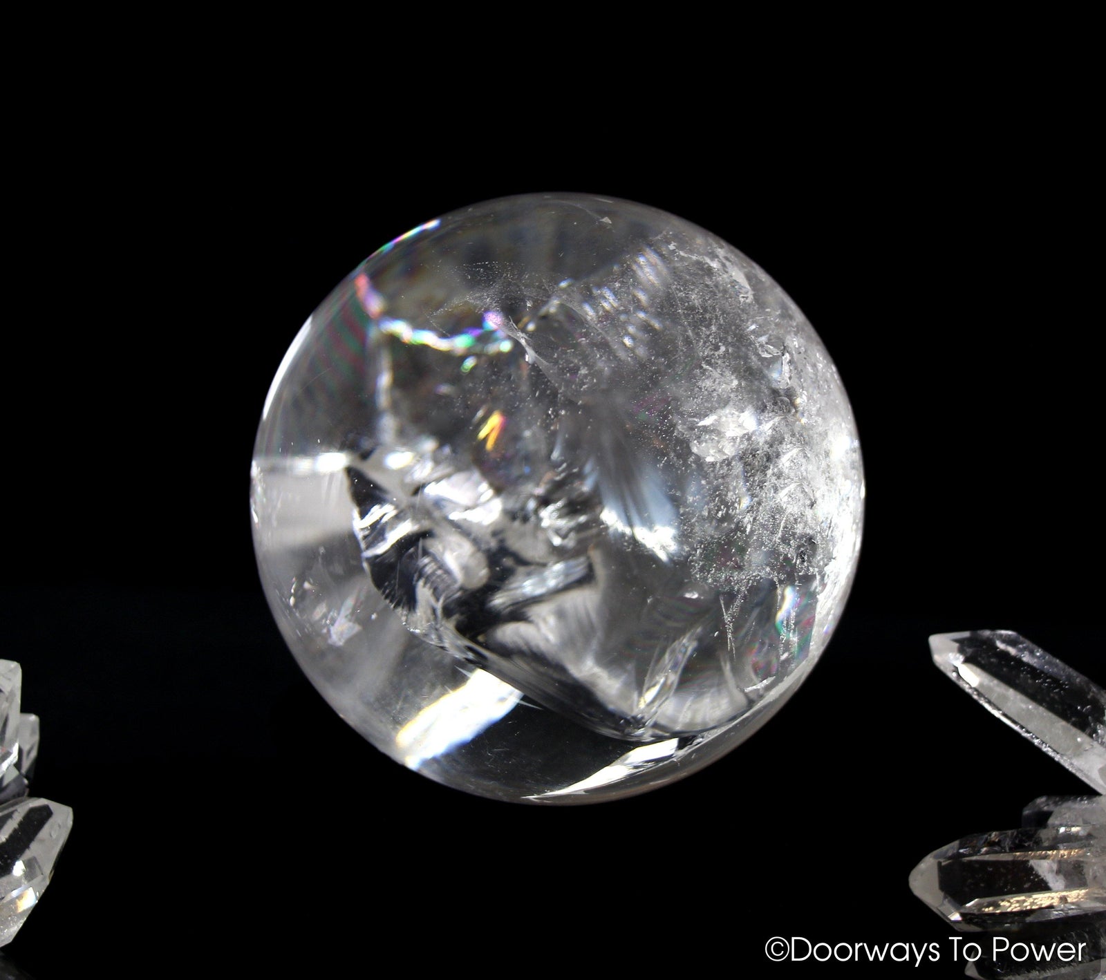 Satyaloka Azeztulite Quartz Crystal Sphere XL Rainbows