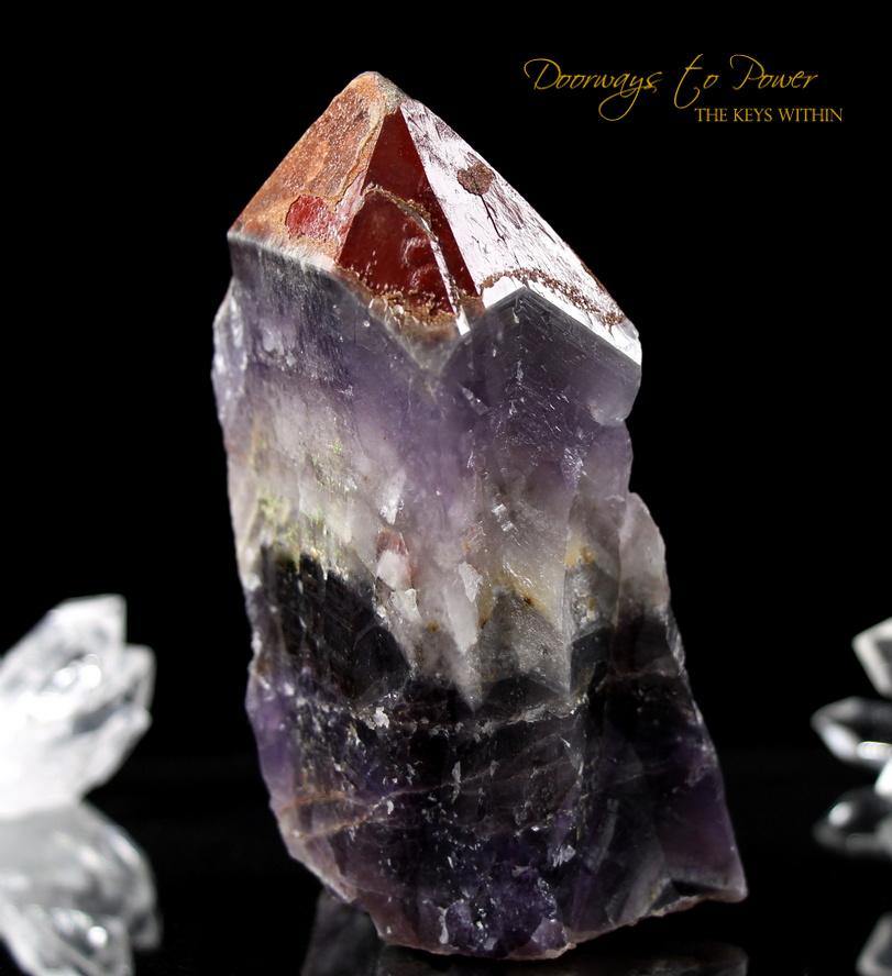 Auralite 23 Crystal Altar Stone Red Hematite Tip & Record keepers