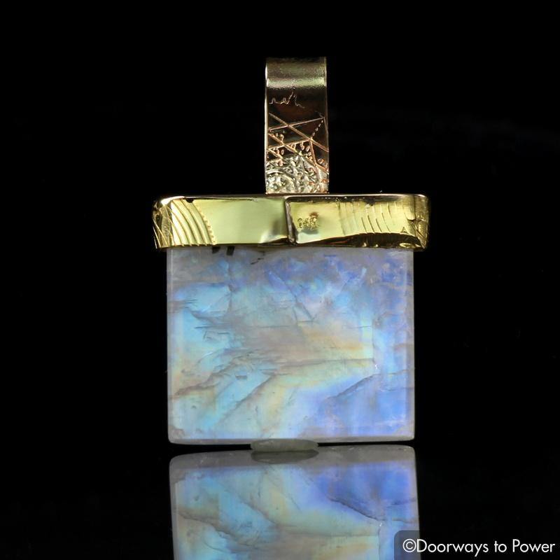 Rainbow Moonstone Pendant 14k Gold 'Mastery Series'