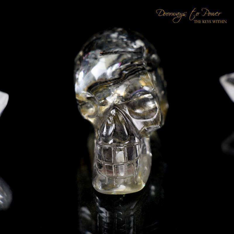 Black Tourmalinated Akhenaten Elongated Crystal Skull 'Ancient Code'