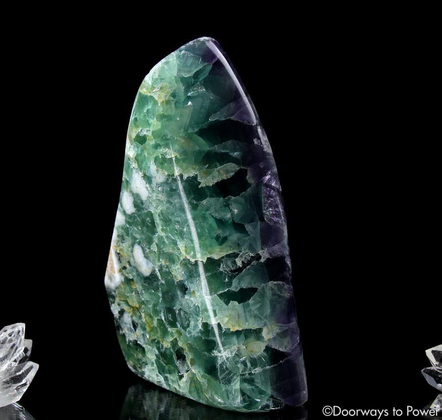 Green Purple Fluorite Crystal Altar Stone XL