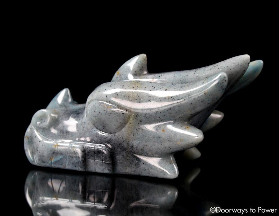 Dumortierite Hand Carved Crystal Dragon 'To Awaken'
