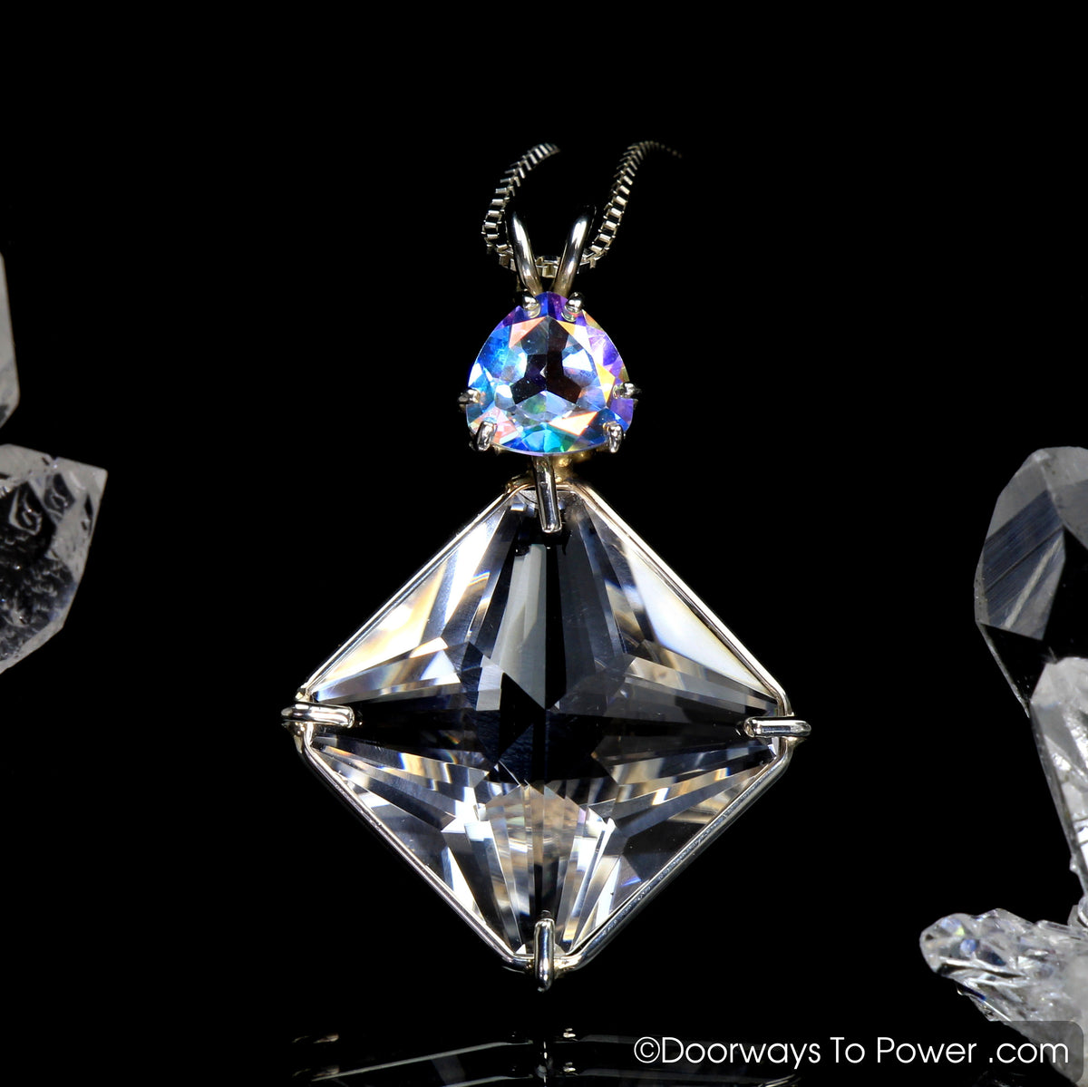 Clear Quartz Magician Stone Pendant Mystic Topaz