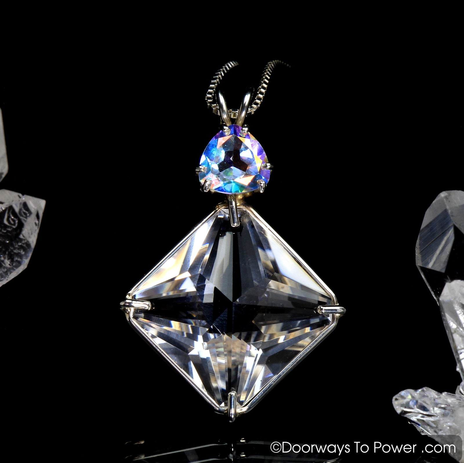 Clear Quartz Magician Stone Pendant Mystic Topaz