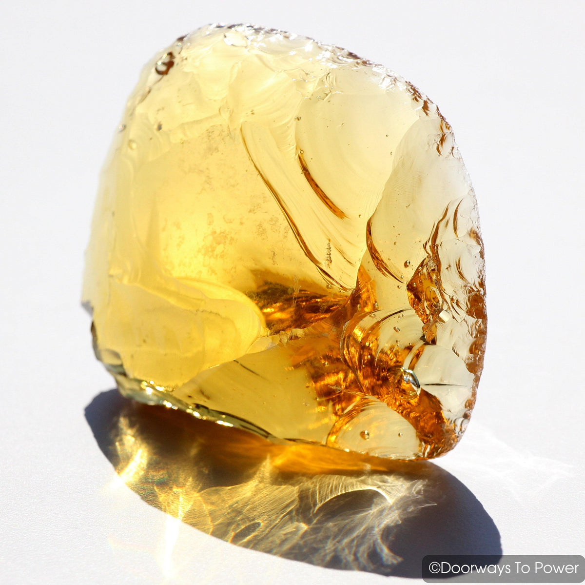 Lemurian Amber Andara Crystal Glass 