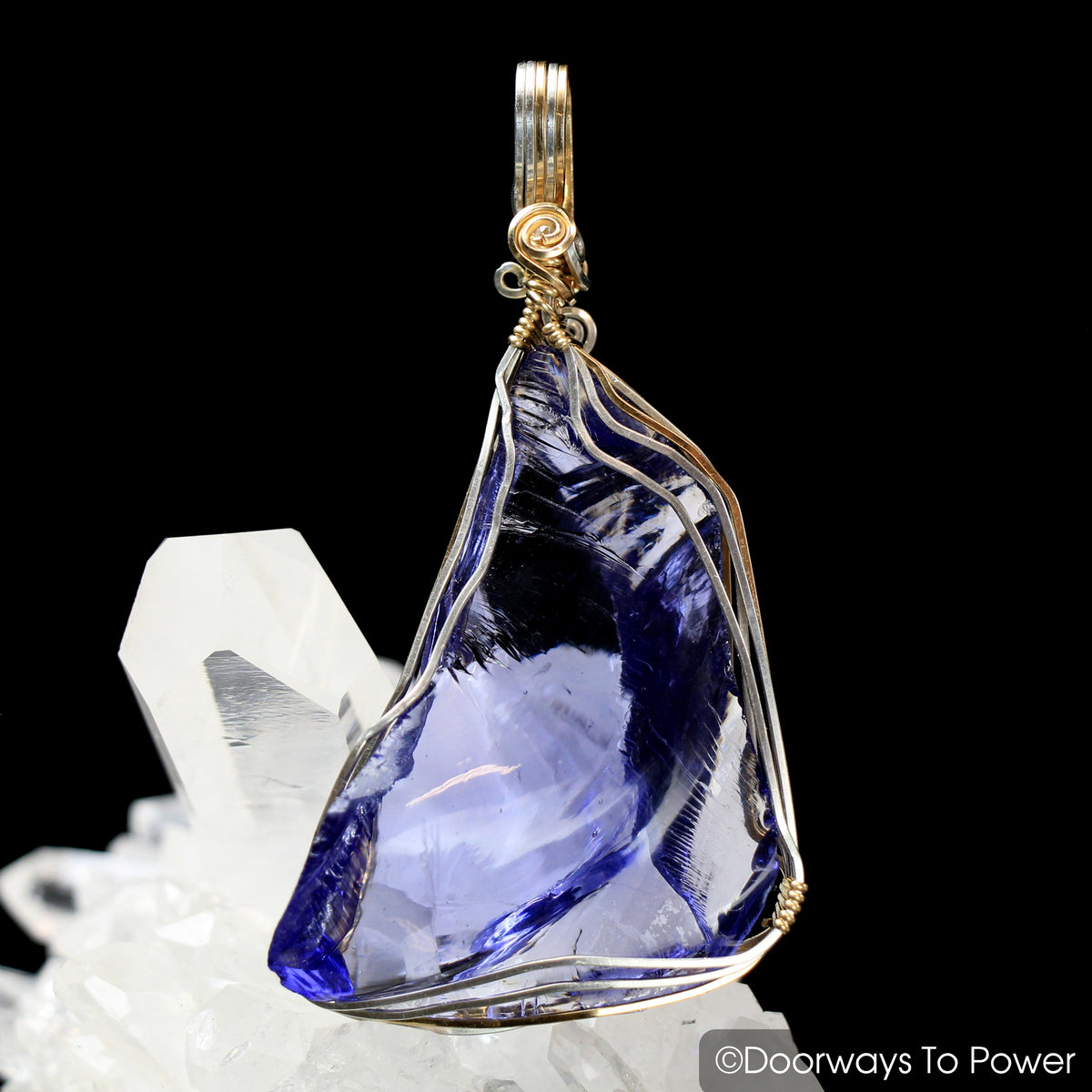 Sovereign Amethyst Andara Crystal Pendant 14k “SAHASRARA”