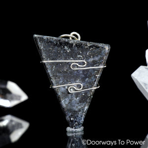 Black Tourmaline Azeztulite Crystal Pendant .925 SS