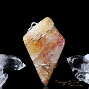 Himalaya Red Gold Azeztulite Pendant .925 SS