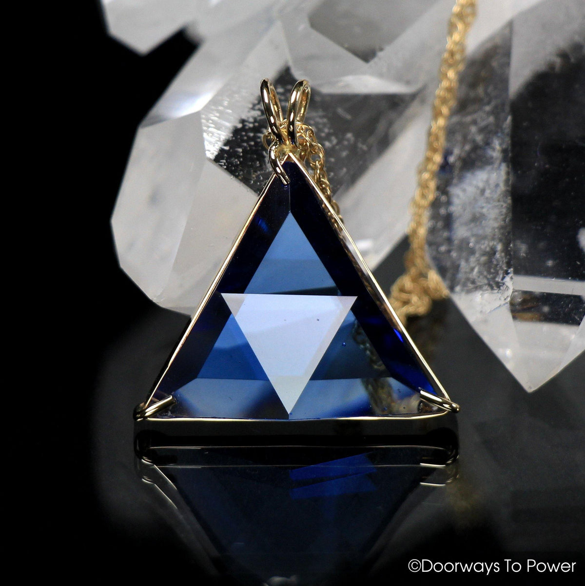 John of God Blessed Tibetan Blue Obsidian Star of David Pendant 14k