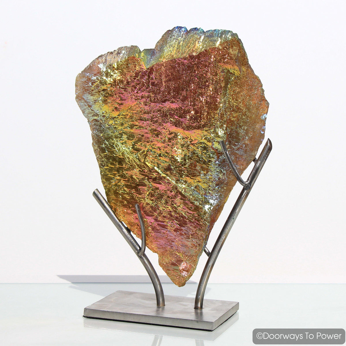 Himalayan Quartz Golden Rose Aura Tabular Crystal Sculpture