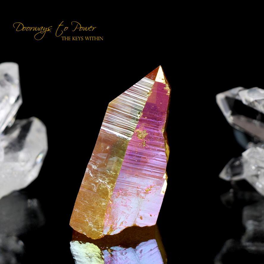 Golden Aura Lemurian Record Keeper Crystal