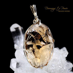 Lemurian Etherium Gold Andara Crystal Pendant 14k