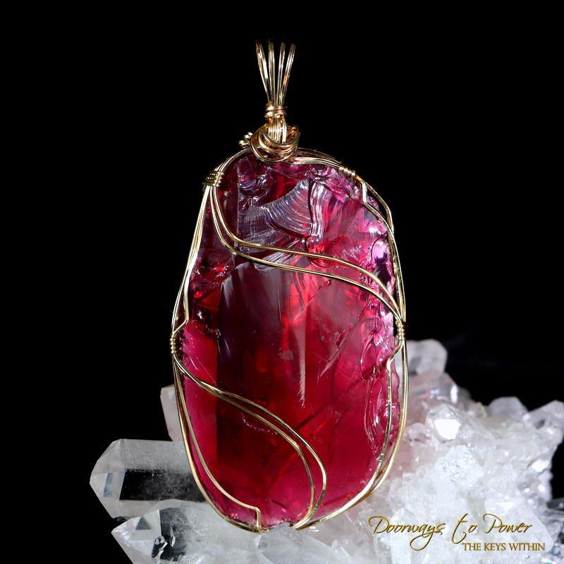 Venusian Pink Raspberry Bi Color Andara Pendant