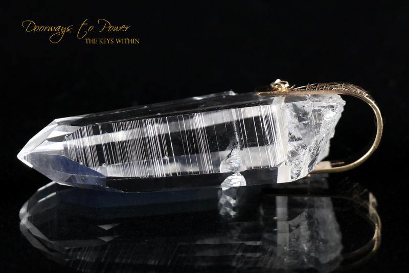 Lemurian Light Language Crystal Pendant