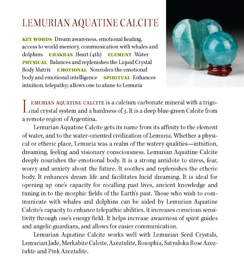 Lemurian Aquatine Calcite Properties