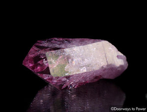 Rose Aura Lemurian Quartz Crystal with Rainbows