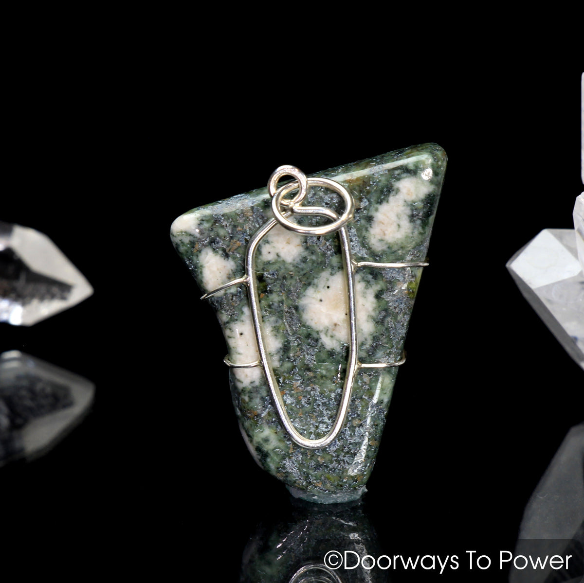 Preseli Bluestone Crystal Pendant .925 SS Stonehenge Bluestone