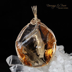 Lemurian Etherium Gold Andara Crystal Pendant 
