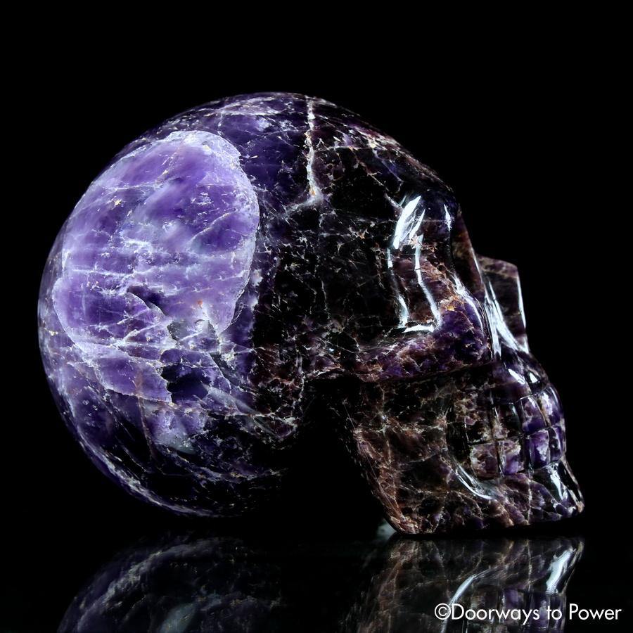 Magenta Chevron Amethyst Crystal Skull 'Mouth of God' 