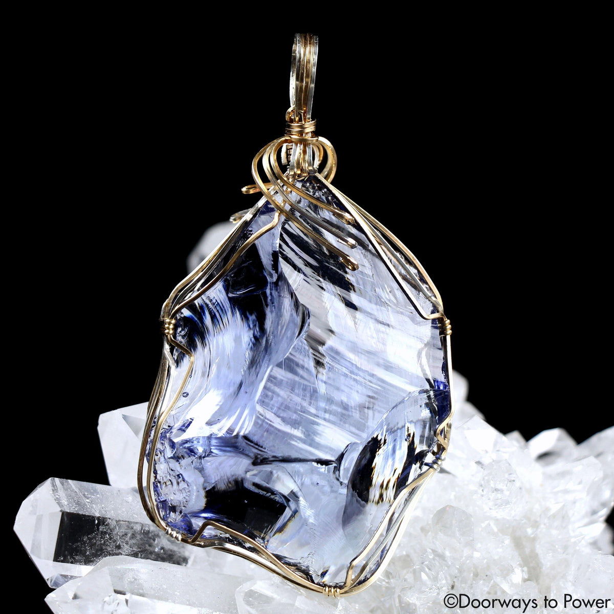 Sovereign Amethyst Andara Crystal Pendant 14k & .925 SS Combo