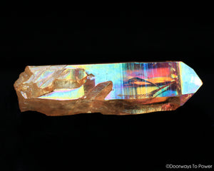 Imperial Gold Aura Lemurian Quartz Crystal Time Link 