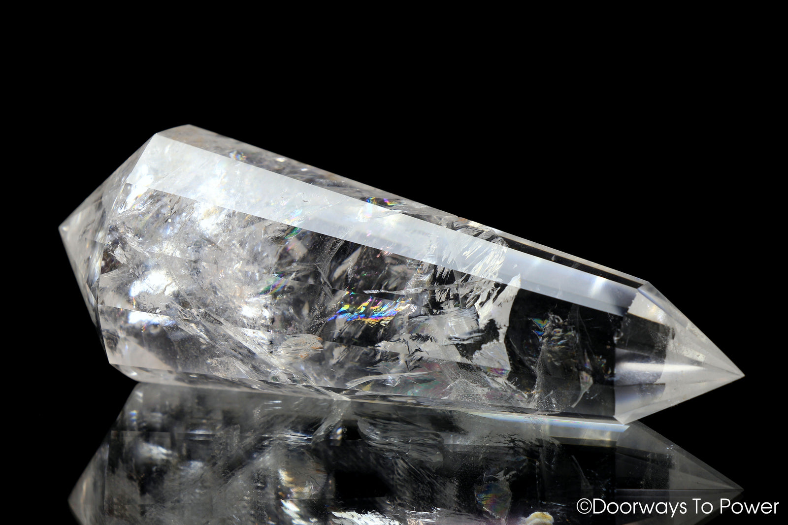 John of God Crystal 12 Sided Vogel Healing Quartz Wand & Devic Temple