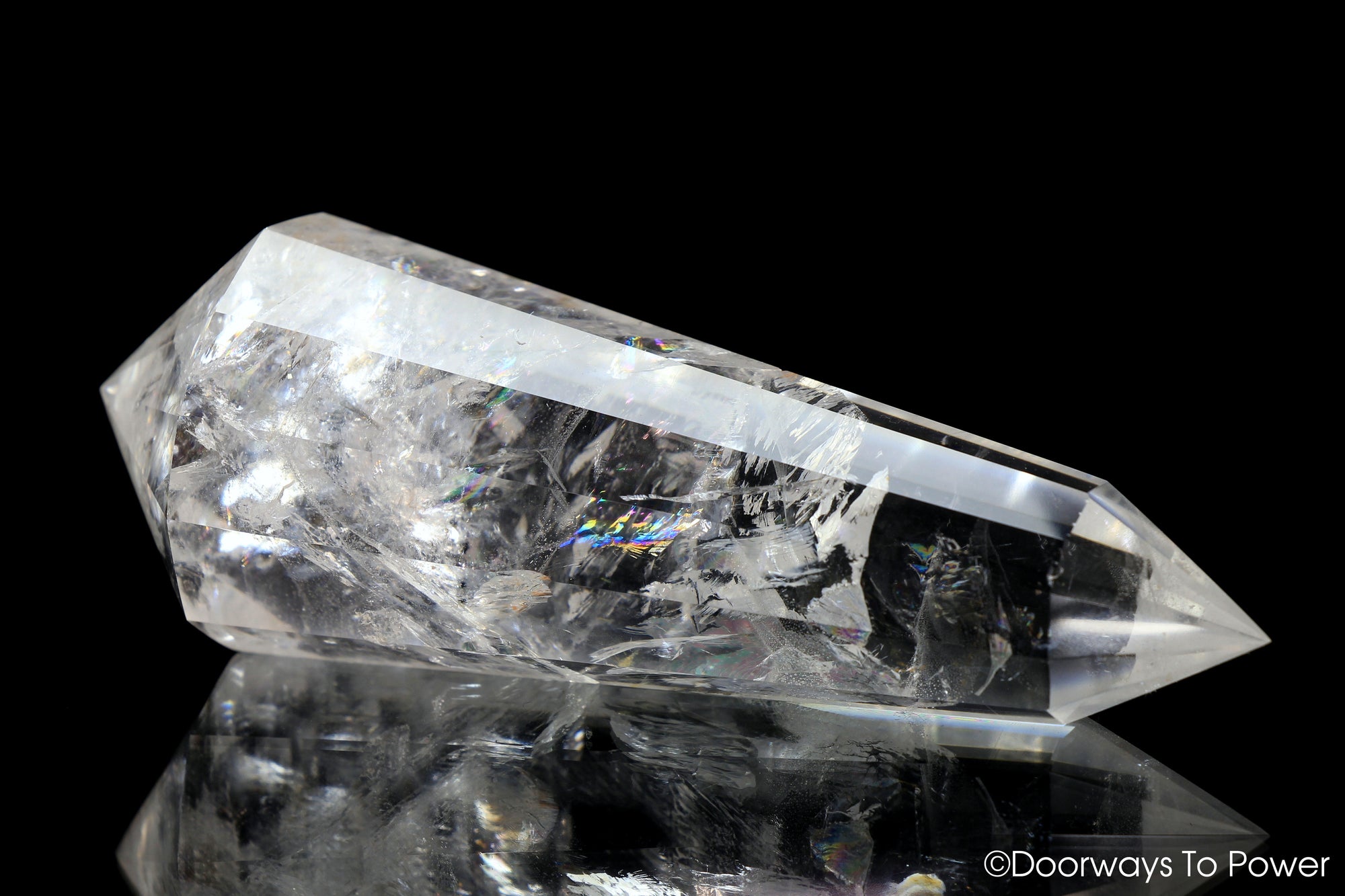 John of God Crystal 12 Sided Vogel Healing Quartz Wand & Devic Temple