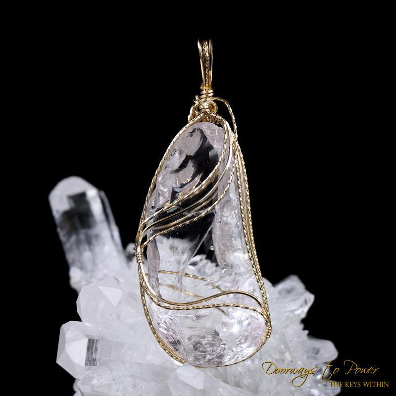 Luminescent Diamond Light Andara Crystal Pendant 14k