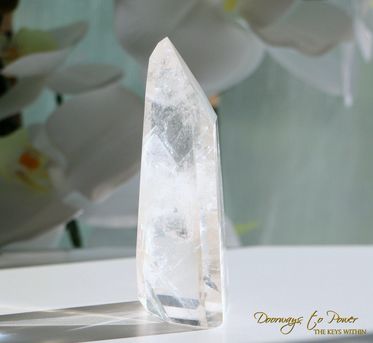Lemurian White Phantom Quartz Crystal Point