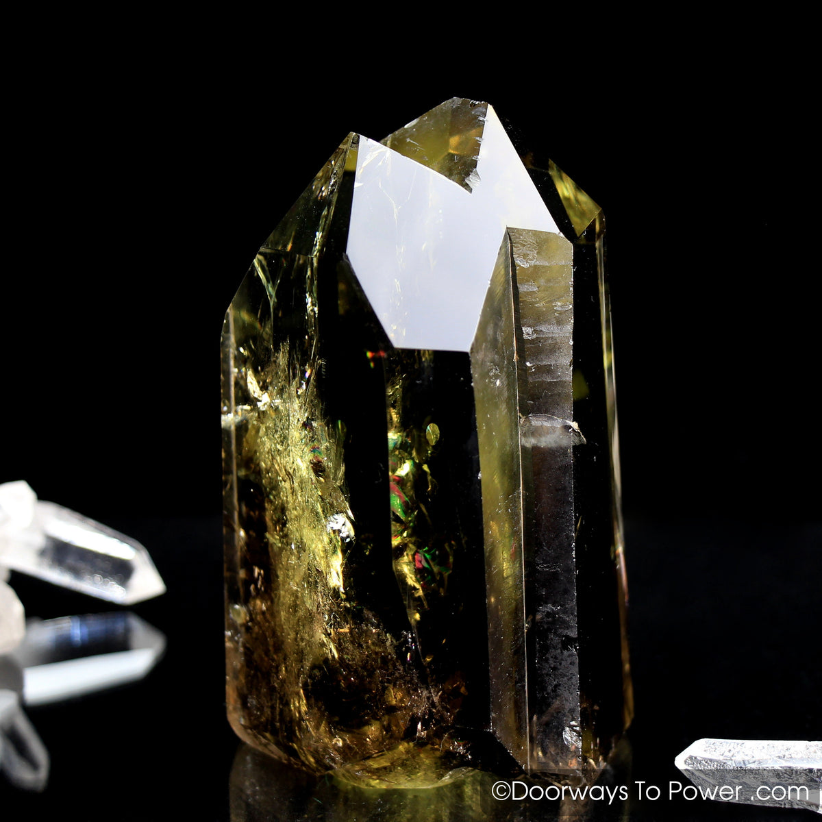 John of God Citrine & Smoky Phantom Tantric Twin Crystal & Record Keeper 'Very Rare'