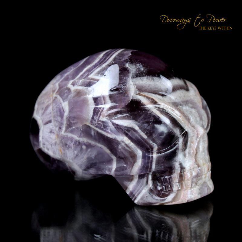 Chevron Amethyst Crystal Skull